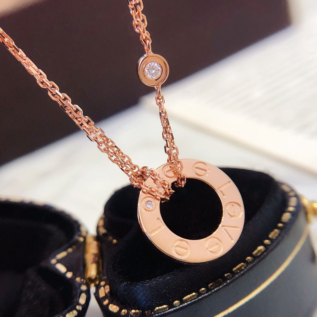 ¡®Lume Jewels¡¯LOVE NECKLACE 16MM 2 DIAMONDS