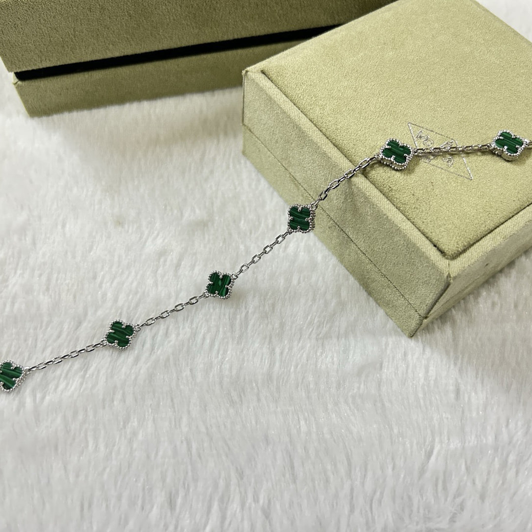 [¡®Lume Jewels¡¯]CLOVER 6 MOTIF MALACHITE BRACELET