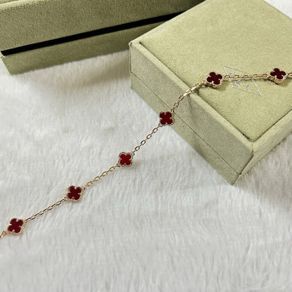 [¡®Lume Jewels¡¯]CLOVER 6 MOTIF RED AGATE BRACELET