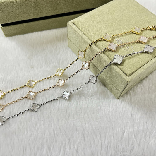 [¡®Lume Jewels¡¯]CLOVER 6 MOTIF WHITE MOP BRACELET