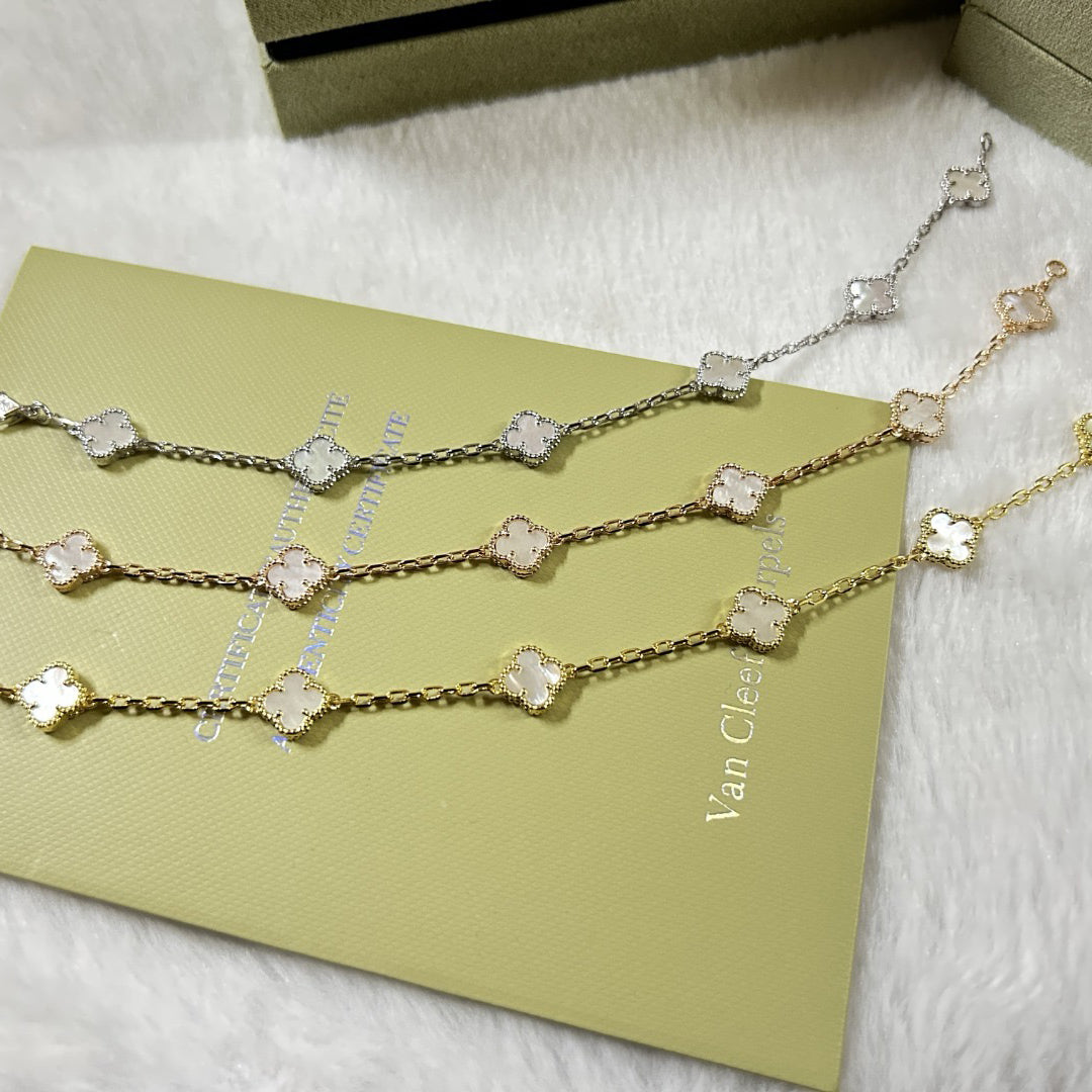 [¡®Lume Jewels¡¯]CLOVER 6 MOTIF WHITE MOP BRACELET