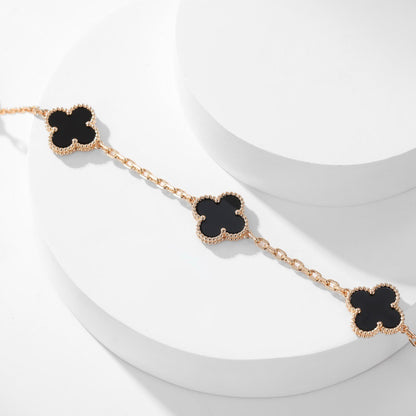 ¡®Lume Jewels¡¯CLOVER 10 MOTIFS ONYX NECKLACE