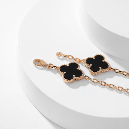 ¡®Lume Jewels¡¯CLOVER 10 MOTIFS ONYX NECKLACE