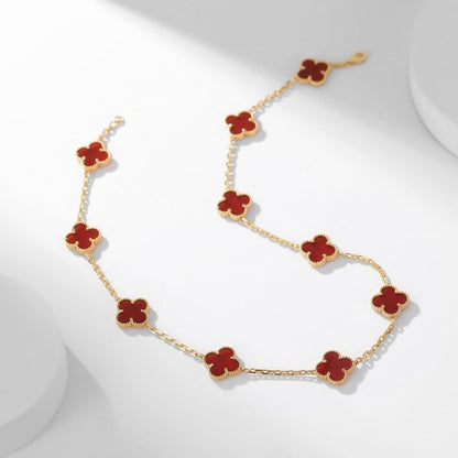 ¡®Lume Jewels¡¯CLOVER 10 MOTIFS CARNELIAN NECKLACE
