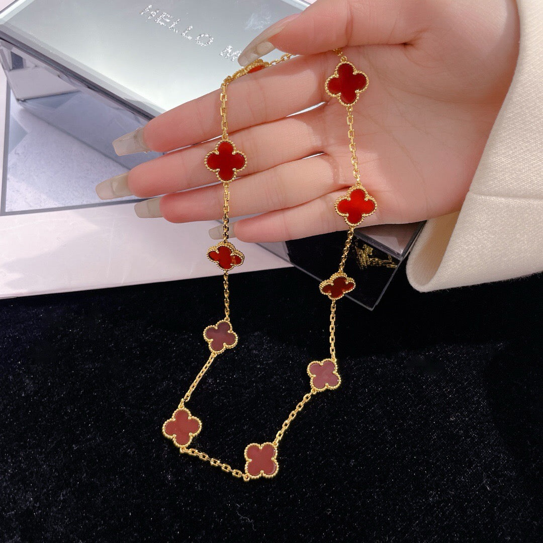 ¡®Lume Jewels¡¯CLOVER 10 MOTIFS CARNELIAN NECKLACE