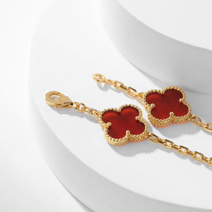 ¡®Lume Jewels¡¯CLOVER 10 MOTIFS CARNELIAN NECKLACE