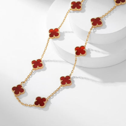 ¡®Lume Jewels¡¯CLOVER 10 MOTIFS CARNELIAN NECKLACE
