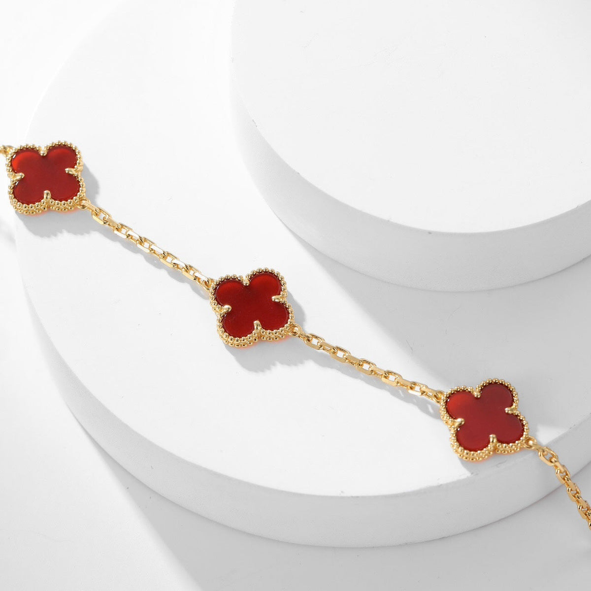 ¡®Lume Jewels¡¯CLOVER 10 MOTIFS CARNELIAN NECKLACE