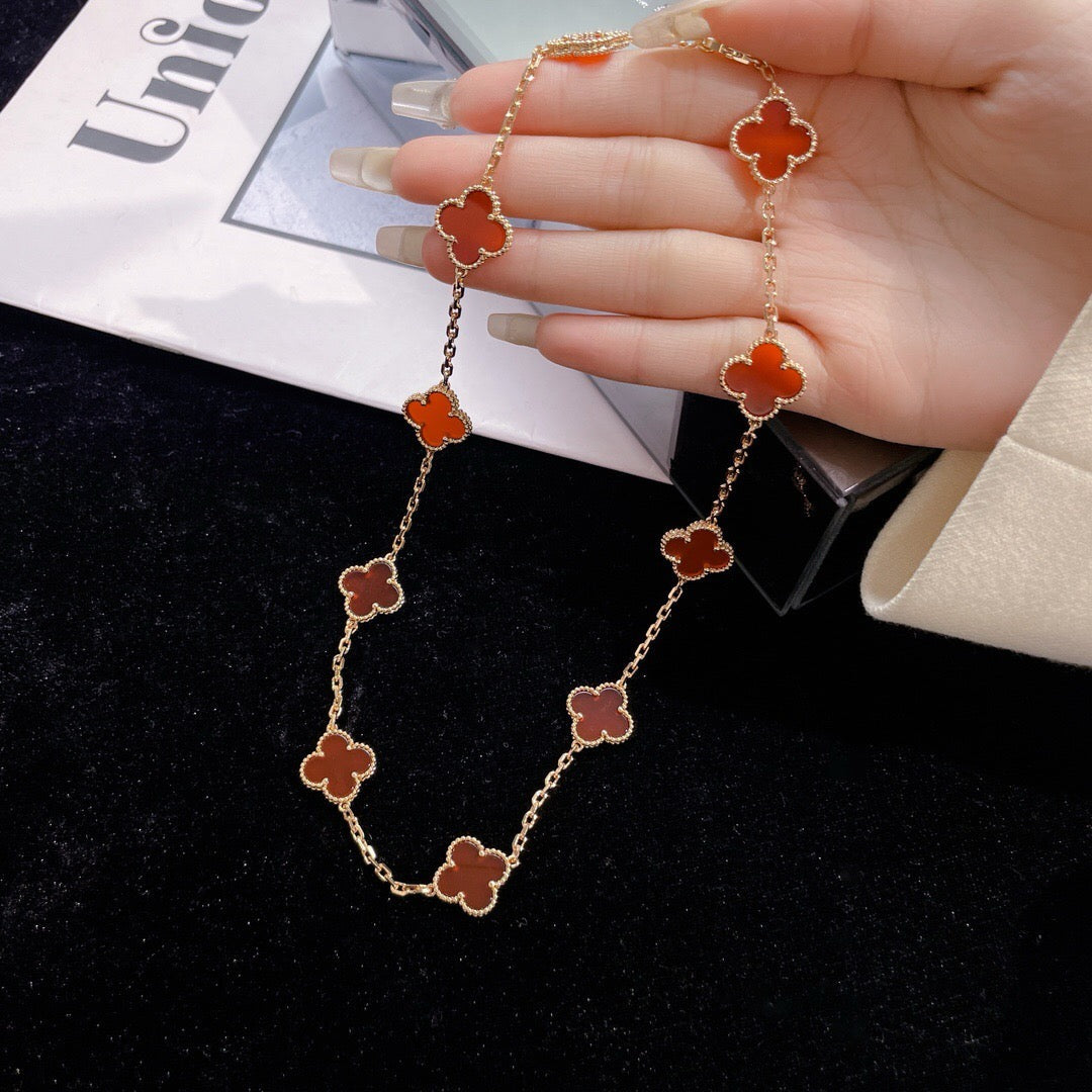 ¡®Lume Jewels¡¯CLOVER 10 MOTIFS CARNELIAN NECKLACE