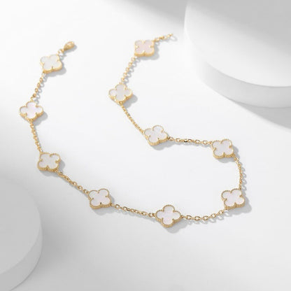 ¡®Lume Jewels¡¯CLOVER 10 MOTIFS WHITE MOTHER OF PEARL NECKLACE