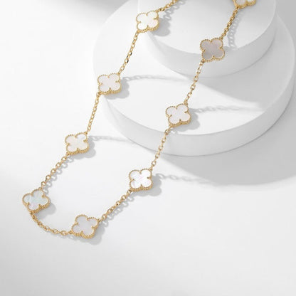 ¡®Lume Jewels¡¯CLOVER 10 MOTIFS WHITE MOTHER OF PEARL NECKLACE