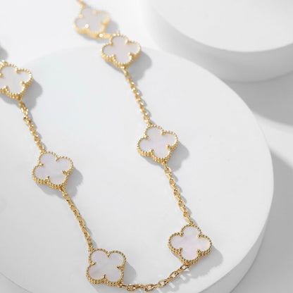 ¡®Lume Jewels¡¯CLOVER 10 MOTIFS WHITE MOTHER OF PEARL NECKLACE