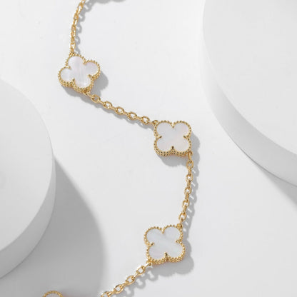 ¡®Lume Jewels¡¯CLOVER 10 MOTIFS WHITE MOTHER OF PEARL NECKLACE