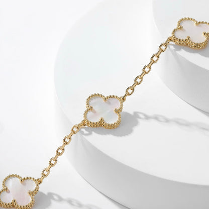 ¡®Lume Jewels¡¯CLOVER 10 MOTIFS WHITE MOTHER OF PEARL NECKLACE