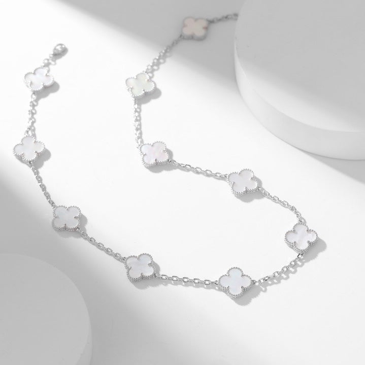 ¡®Lume Jewels¡¯CLOVER 10 MOTIFS WHITE MOTHER OF PEARL NECKLACE