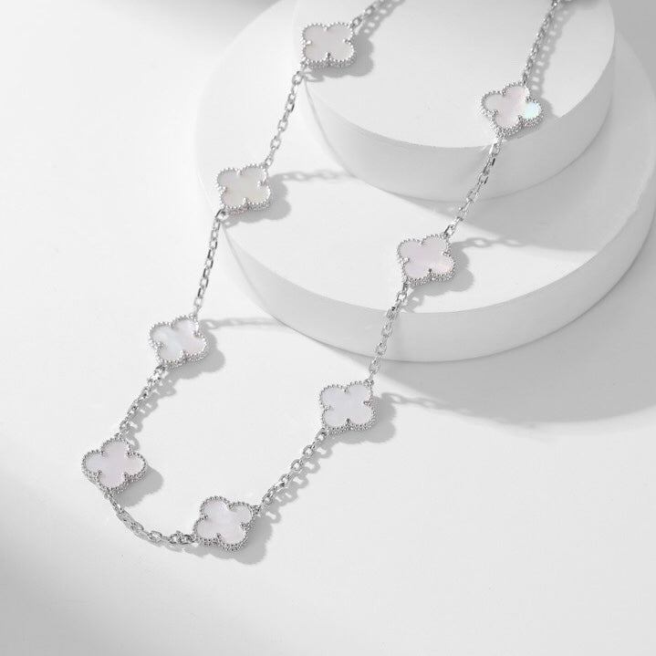 ¡®Lume Jewels¡¯CLOVER 10 MOTIFS WHITE MOTHER OF PEARL NECKLACE