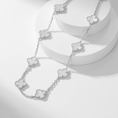 ¡®Lume Jewels¡¯CLOVER 10 MOTIFS WHITE MOTHER OF PEARL NECKLACE