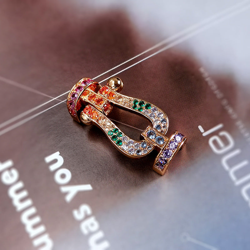 ¡®Lume Jewels¡¯FORC LARGE HORSESHOE  COLORED DIAMOND BRACELET SILVER