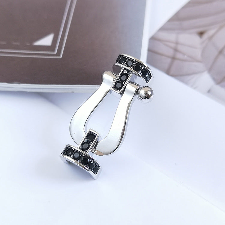 ¡®Lume Jewels¡¯FORCE LARGE HORSESHOE BLACK DIAMOND BRACELET SILVER