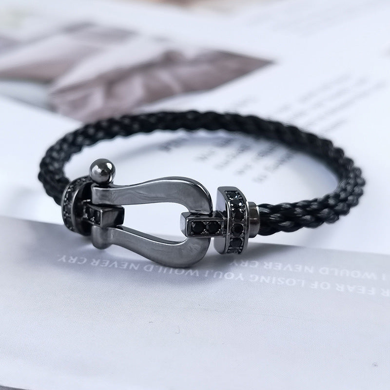 ¡®Lume Jewels¡¯FORCE LARGE SERIES HORSESHOE BLACK SAMURAI BRACELET