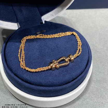 ¡®Lume Jewels¡¯FORCE SMALL HORSESHOE  DIAMOND CHAIN ROPE BRACELET