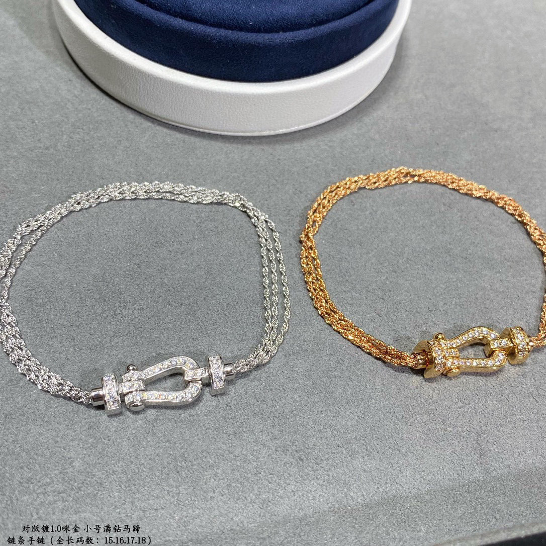 ¡®Lume Jewels¡¯FORCE SMALL HORSESHOE  DIAMOND CHAIN ROPE BRACELET