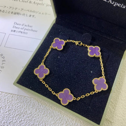 [Lume Jewels]New  CLOVER 5 MOTIF VIOLET BRACELET COLLECTION
