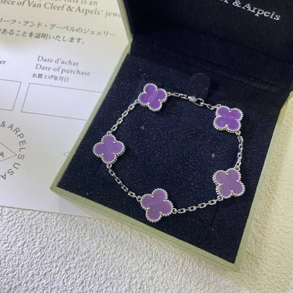 [Lume Jewels]New  CLOVER 5 MOTIF VIOLET BRACELET COLLECTION