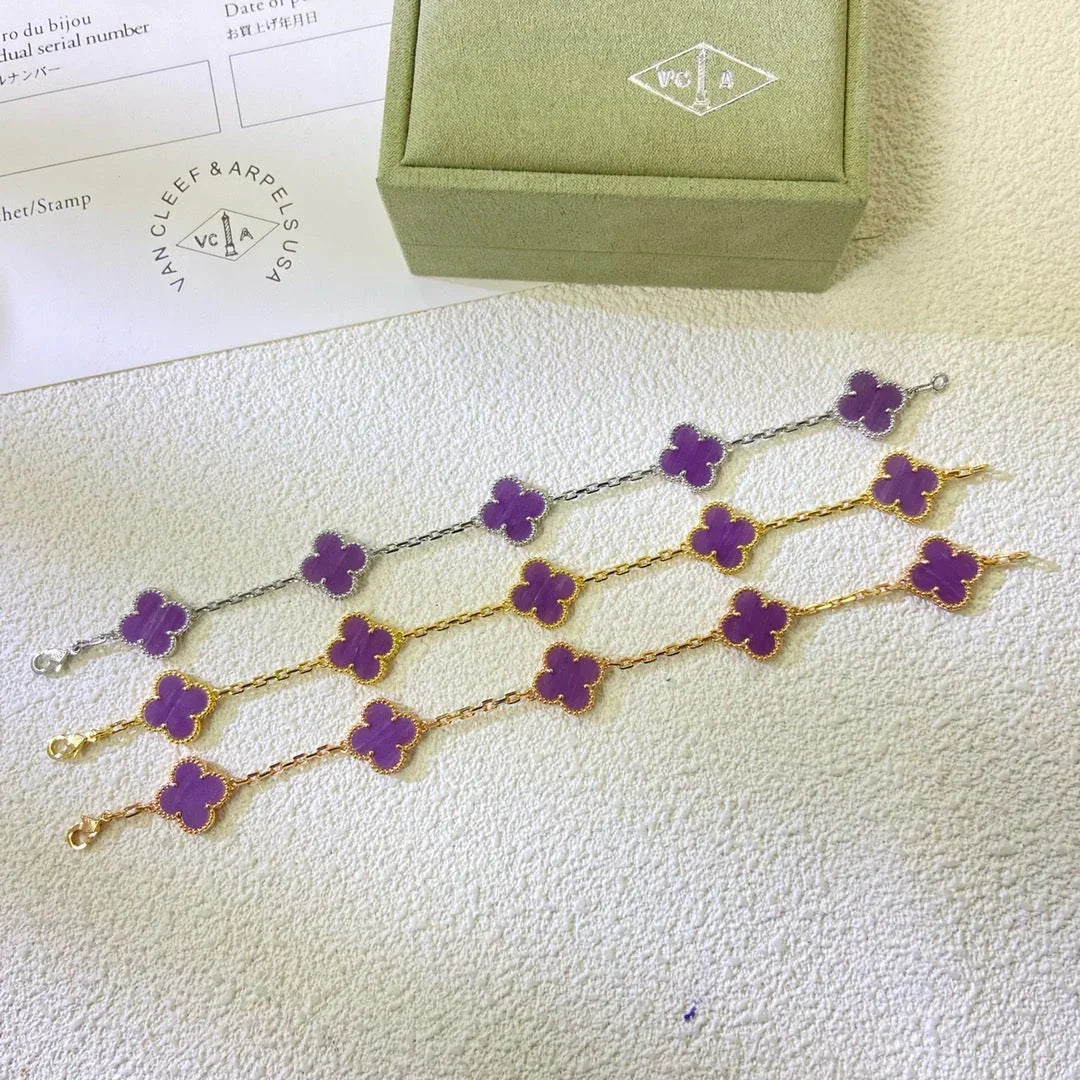 [Lume Jewels]New  CLOVER 5 MOTIF VIOLET BRACELET COLLECTION