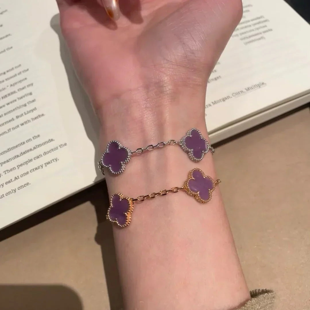 [Lume Jewels]New  CLOVER 5 MOTIF VIOLET BRACELET COLLECTION