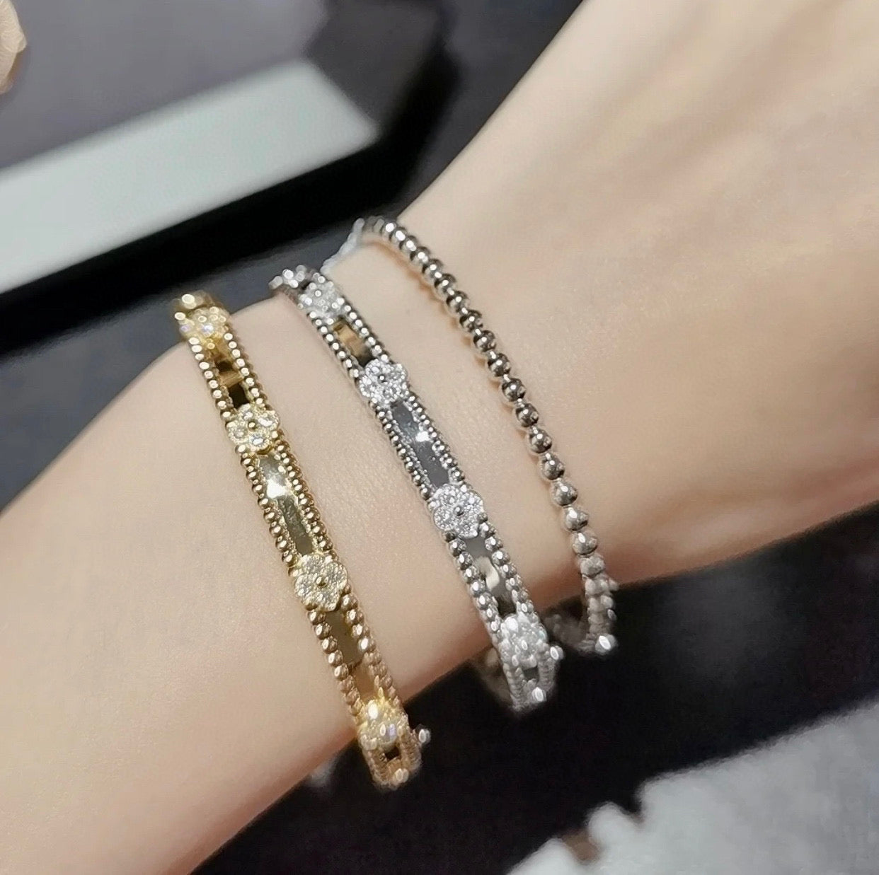 ¡®Lume Jewels¡¯CLOVER BRACELET 4MM DIAMONDS