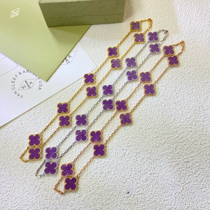 ¡®Lume Jewels¡¯CLOVER 10 MOTIFS  PURPLE VIOLET  NECKLACE