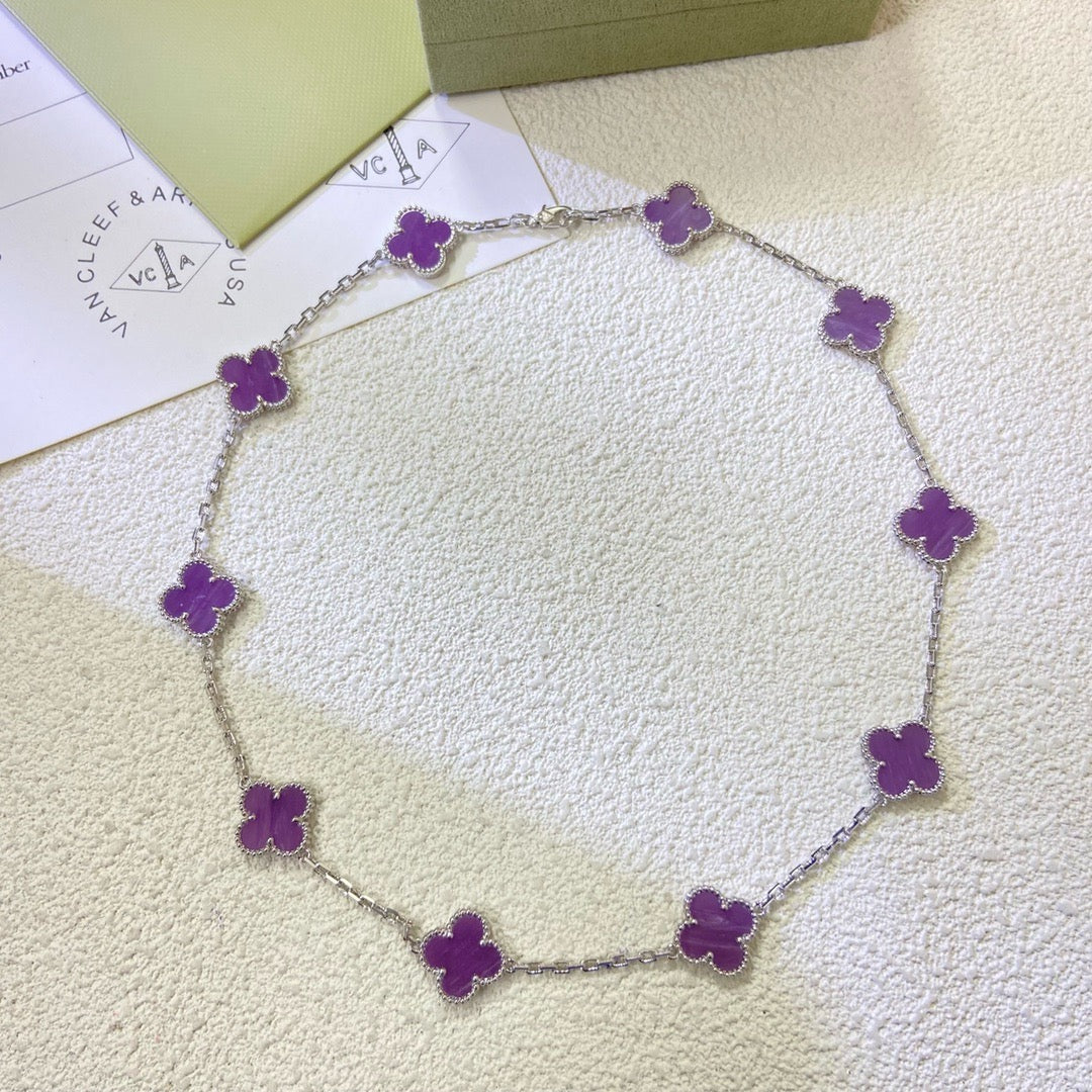 ¡®Lume Jewels¡¯CLOVER 10 MOTIFS  PURPLE VIOLET  NECKLACE