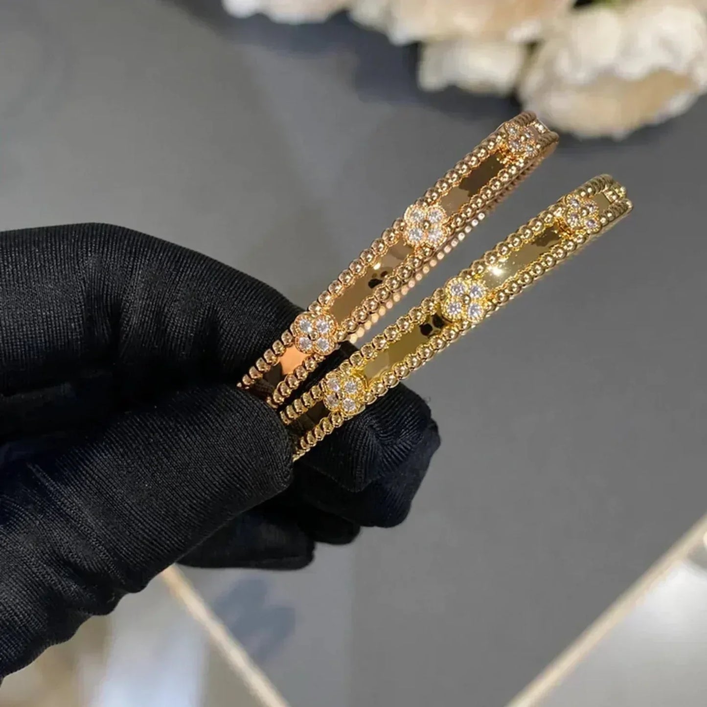 ¡®Lume Jewels¡¯CLOVER BRACELET 4MM DIAMONDS