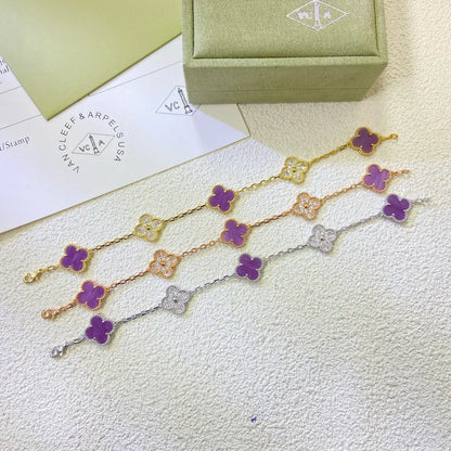 [Lume Jewels]New  CLOVER 5 MOTIF VIOLET BRACELET COLLECTION