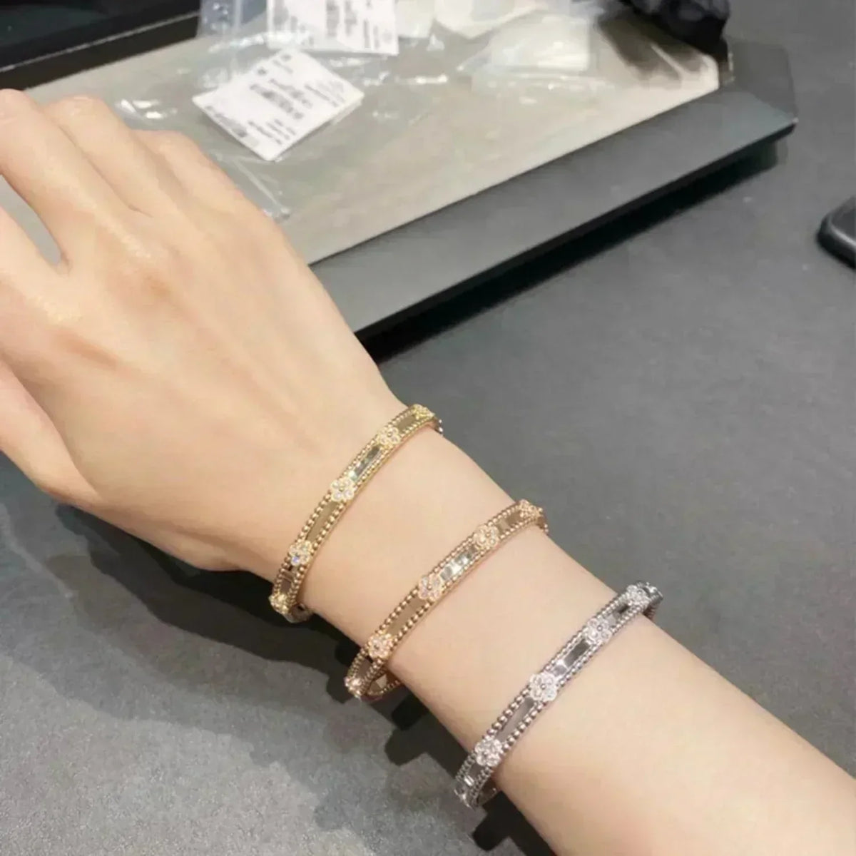 ¡®Lume Jewels¡¯CLOVER BRACELET 4MM DIAMONDS