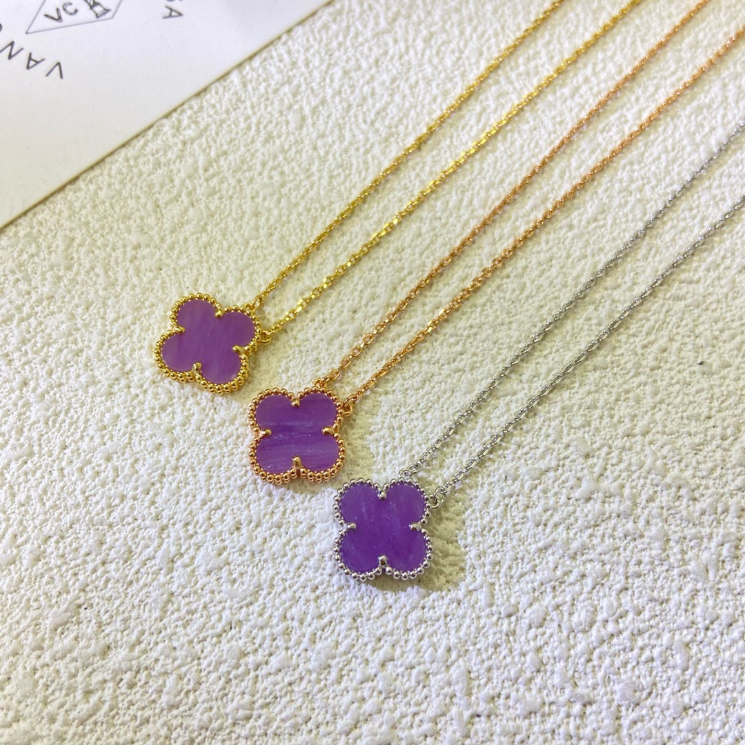 ¡®Lume Jewels¡¯CLOVER 15MM  PURPLE VIOLET NECKLACE