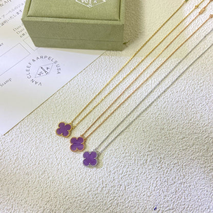 ¡®Lume Jewels¡¯CLOVER 15MM  PURPLE VIOLET NECKLACE