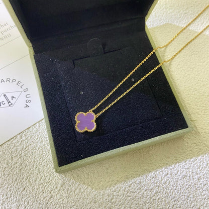 ¡®Lume Jewels¡¯CLOVER 15MM  PURPLE VIOLET NECKLACE