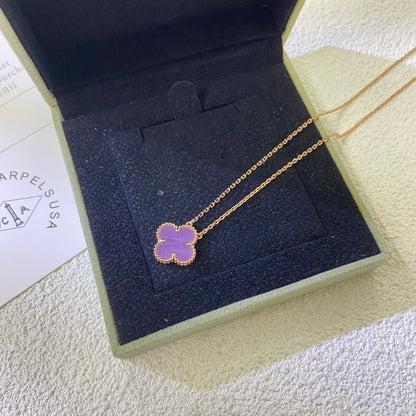 ¡®Lume Jewels¡¯CLOVER 15MM  PURPLE VIOLET NECKLACE