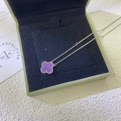 ¡®Lume Jewels¡¯CLOVER 15MM  PURPLE VIOLET NECKLACE