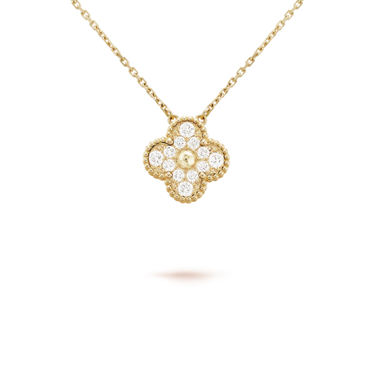 ¡®Lume Jewels¡¯CLOVER 15MM DIAMOND SINGLE FLOWER NECKLACE