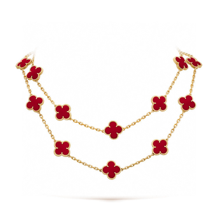¡®Lume Jewels¡¯CLOVER 20 MOTIFS CARNELIAN NECKLACE