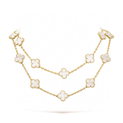 ¡®Lume Jewels¡¯CLOVER 20 MOTIFS WHITE MOP NECKLACE