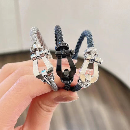 ¡®Lume Jewels¡¯FORCE LARGE HORSESHOE HALF DIAMOND BRACELET SILVER