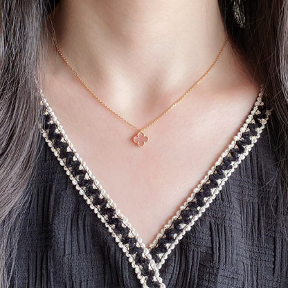 ¡®Lume Jewels¡¯CLOVER 15MM PINK MOTHER-OF-PEARL SINGLE FLOWER NECKLACE