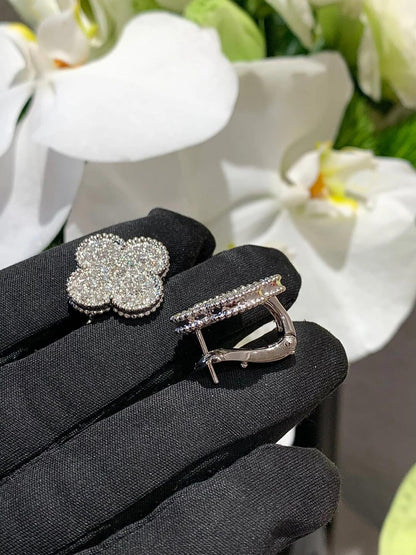 [Lume Jewels] CLOVER 20MM MOTIFS DIAMOND STUD EARRINGS SILVER