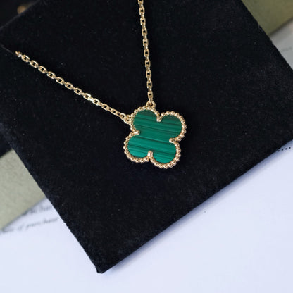 ¡®Lume Jewels¡¯CLOVER 15MM MALACHITE SINGLE FLOWER  NECKLACE