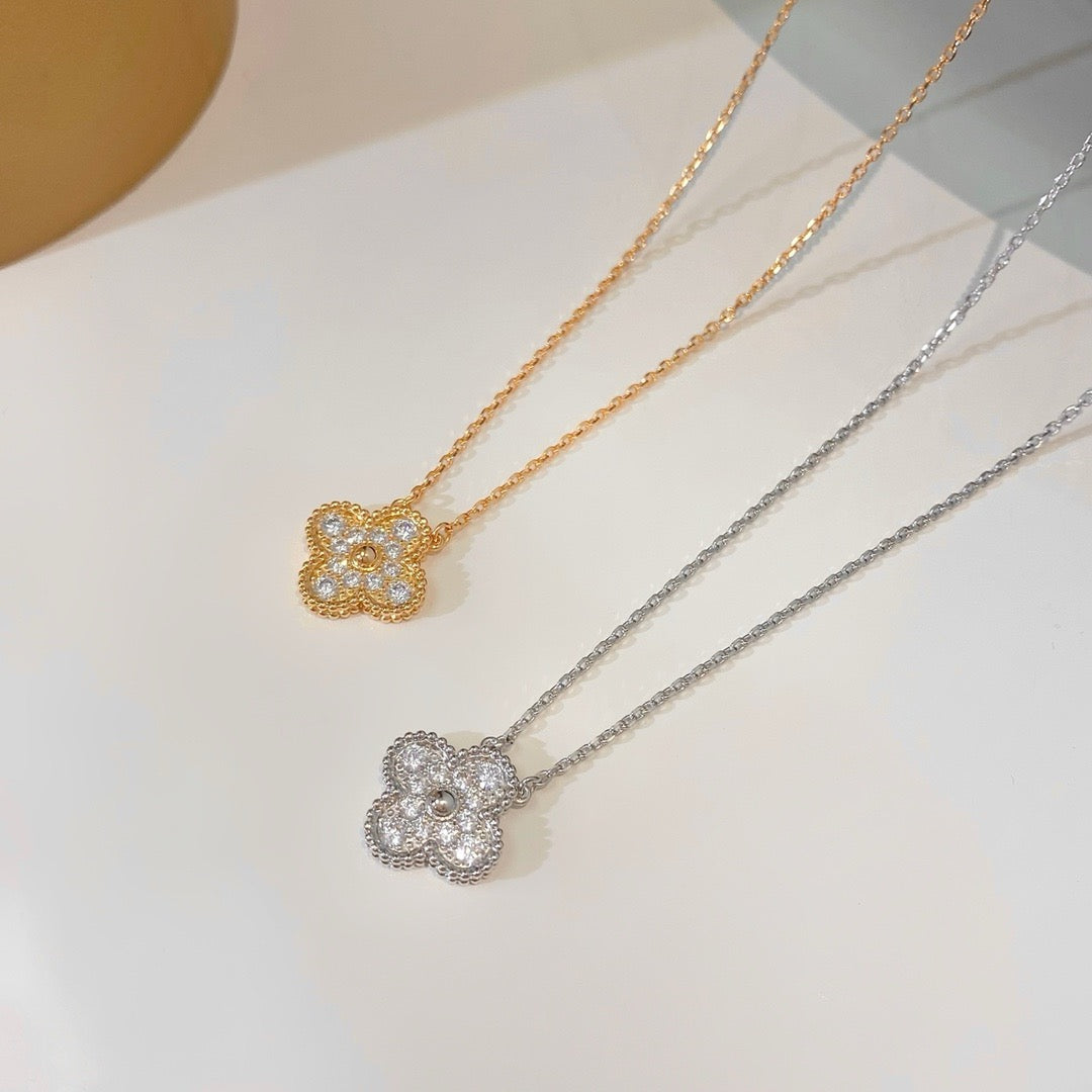 ¡®Lume Jewels¡¯CLOVER 15MM DIAMOND SINGLE FLOWER NECKLACE