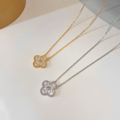 ¡®Lume Jewels¡¯CLOVER 15MM DIAMOND SINGLE FLOWER NECKLACE